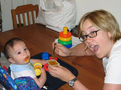 Feeding a baby