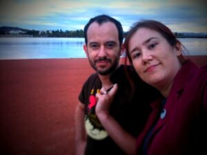 Cozy & slight pissed in Canberra. Earlier tonight sunset on Lake Burley Griffin looking towards Parliament House.