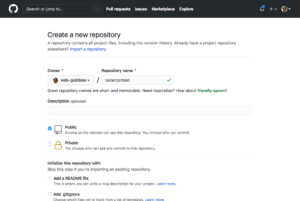 Github create repo