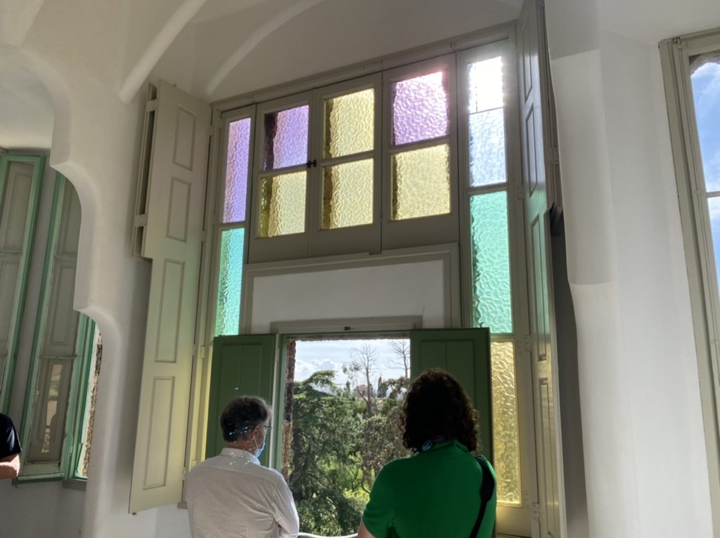 Front balcony with stained glass