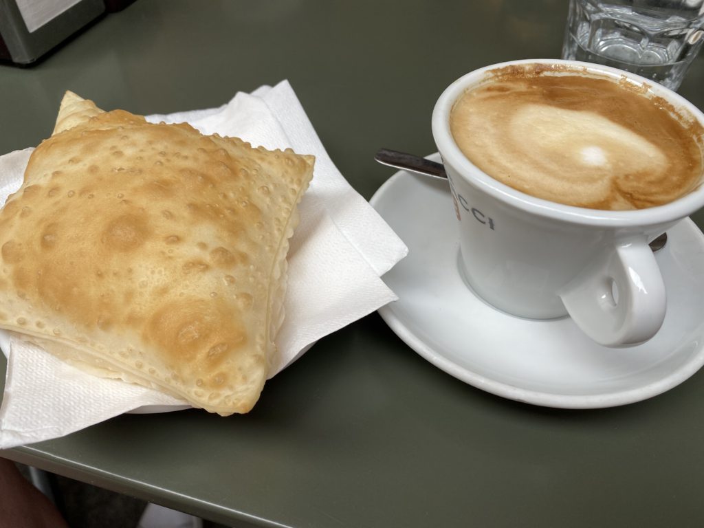 Gnocco Fritto and cappucino