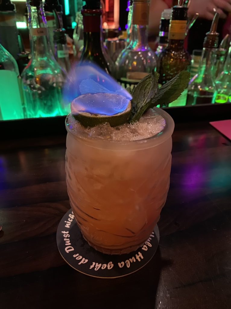 Flaming cocktail