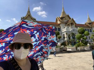 Me with umbrella and mask