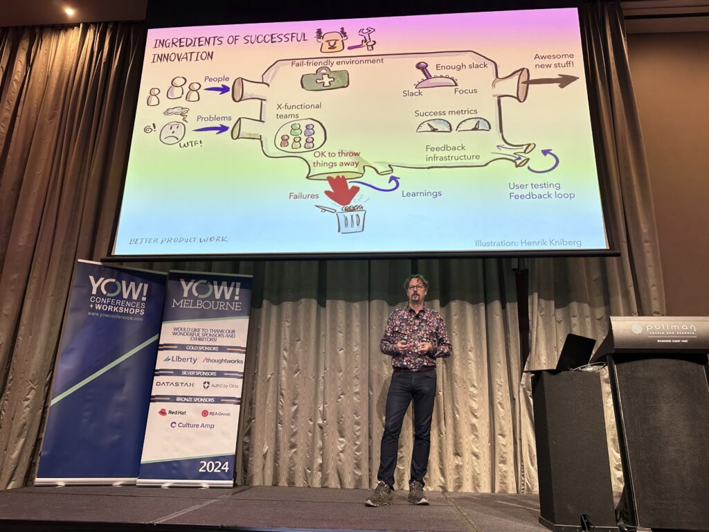 Joakim Sundén presenting at YOW