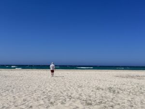 Rodd on the beach at Straddie