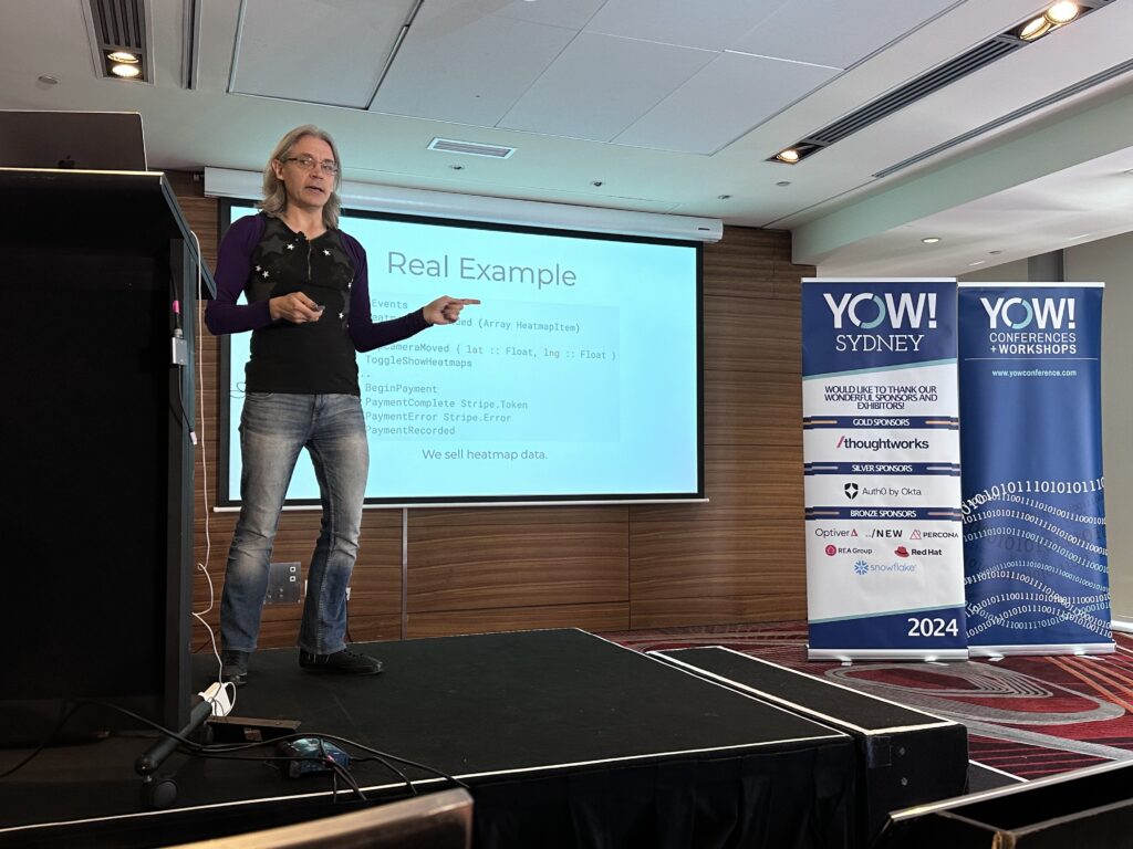 Kris Jenkins presenting at YOW