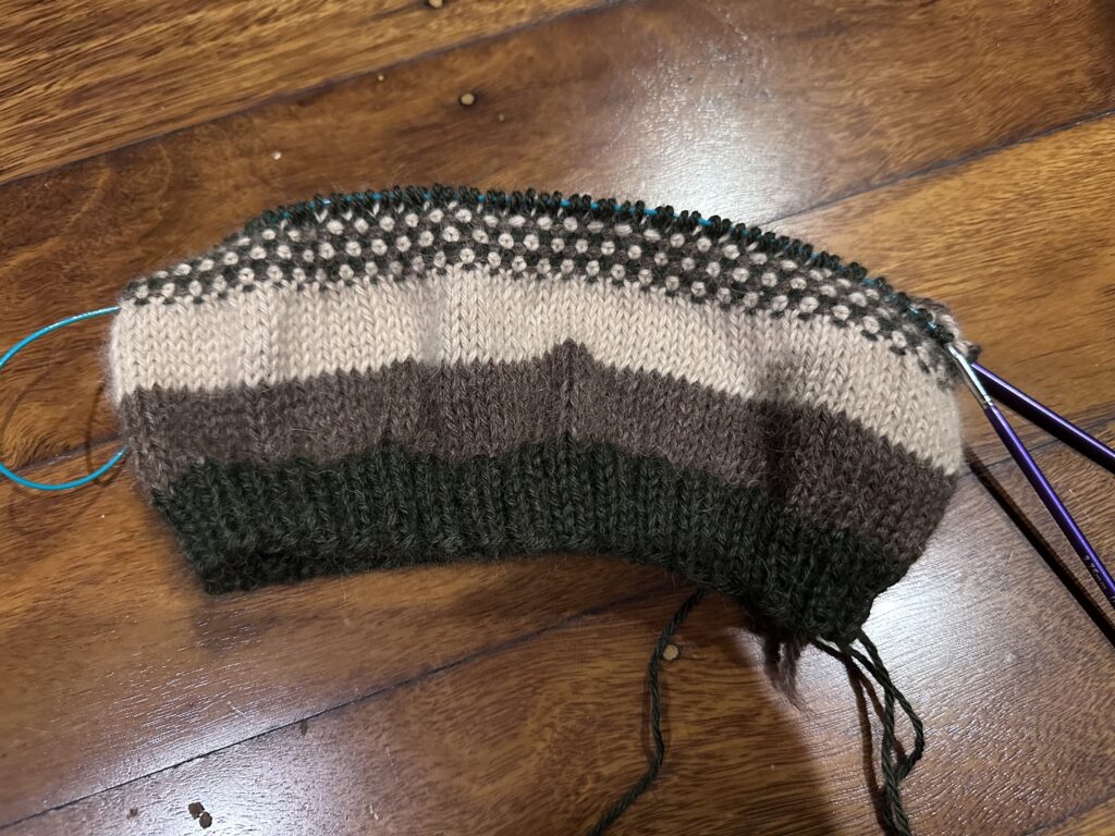 Alpaca beanie in progress