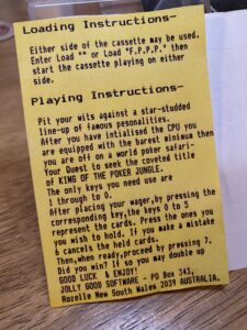 Poker Game instructions