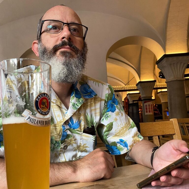 In his happy place… (The lady who sold me my bike said this is her favourite Bierstüberl!) 🍻