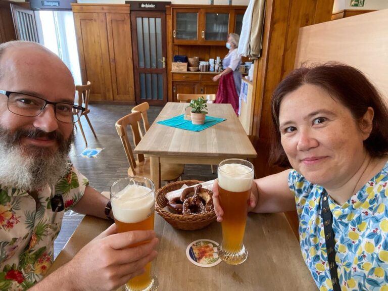 Saturday brunch in Munich. (Hefeweißbier is sorta like a smoothie if you squint. 😜)