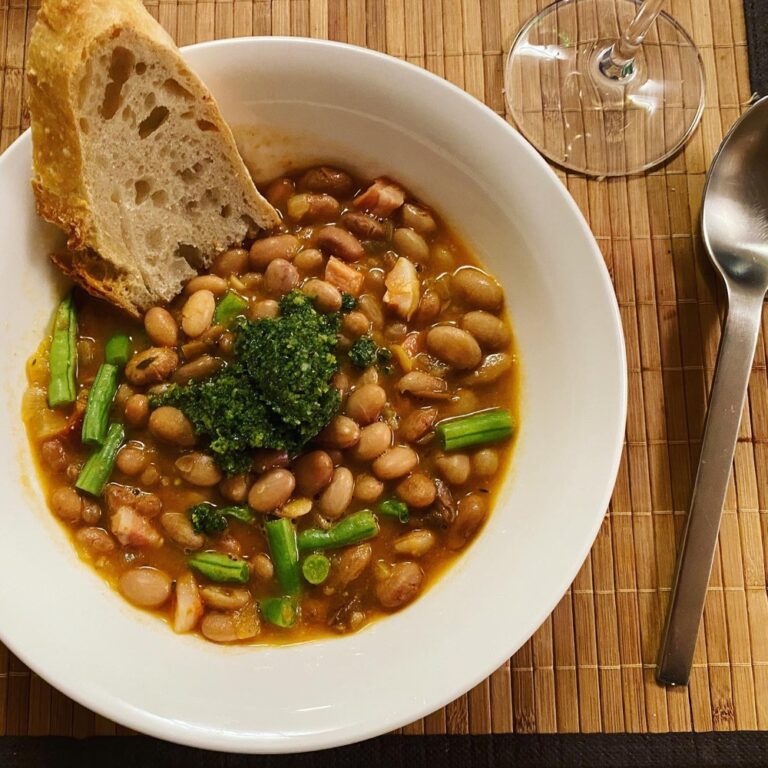 Bean Soup - adapted from the El Bulli recipe - with homemade bread courtesy of the Snook! Just the thing on a cold Autumn night…