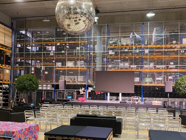 Final preparation for tomorrow‘s #herhack2021! By this time tomorrow, there will be 250 women hackers powering away on solutions to some of the world’s most pressing problems. How cool is that?? #digitalswitzerland #aws 

(Also, I’ve never been to a hackathon in a warehouse before. There’s a giant disco ball and a SLIDE!!)