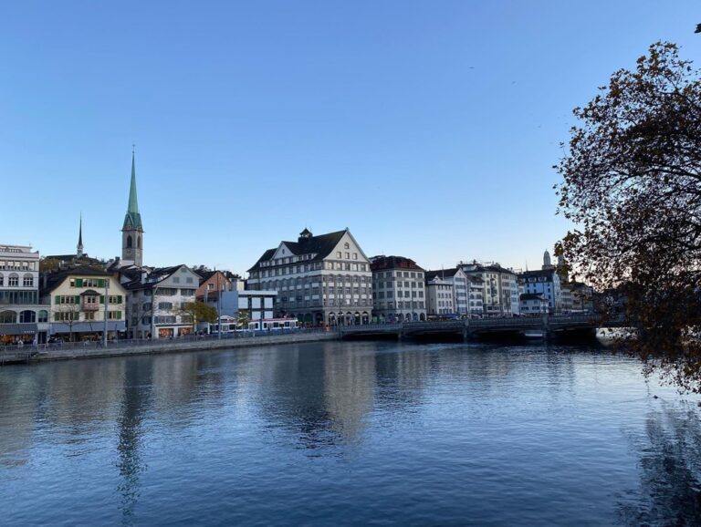 Zürich at dusk is very, very pretty. 🏔🌅