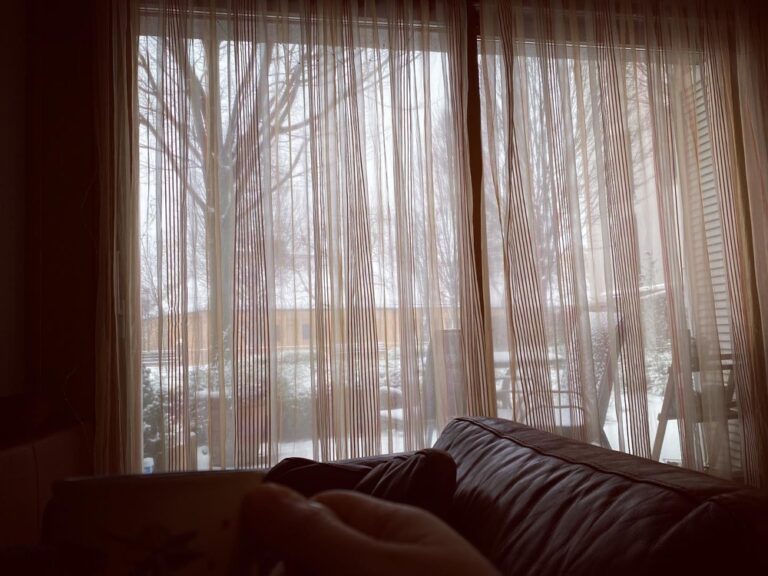 Watching the snow fall, curled up on the couch with a cocoa. Sometimes winter is all right… ❄️