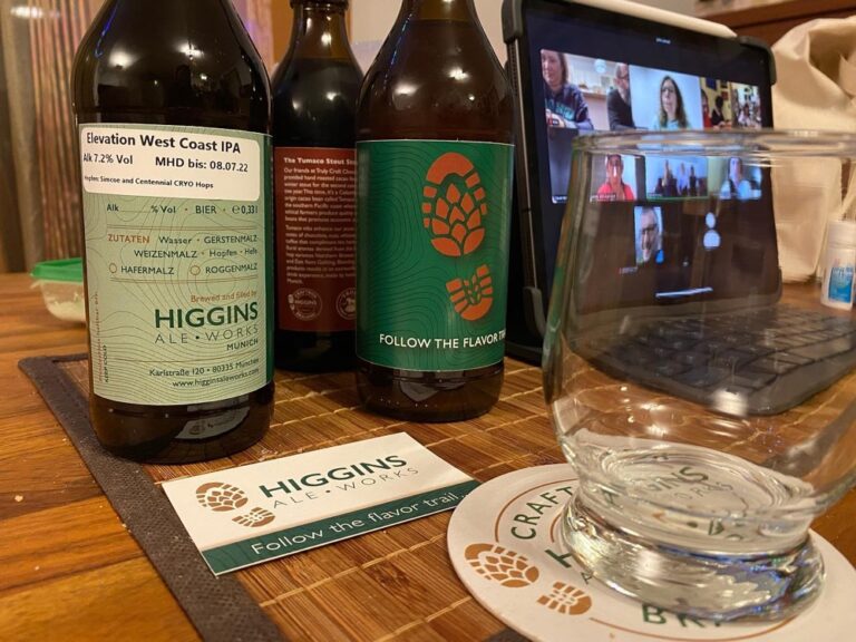 Just about to kick off tonight’s @higgins_ale_works virtual Beer Tasting with @demsabroadgermany! 🍻