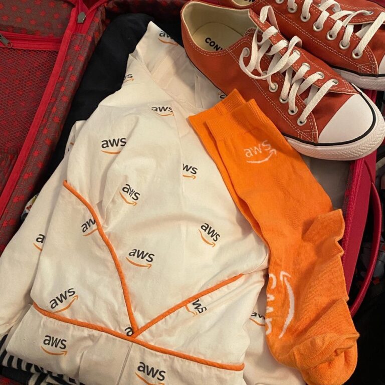 Sneak peek of my outfit for the AWS Summit Berlin next week! Too much?? 😂🧡 #awssummit2022