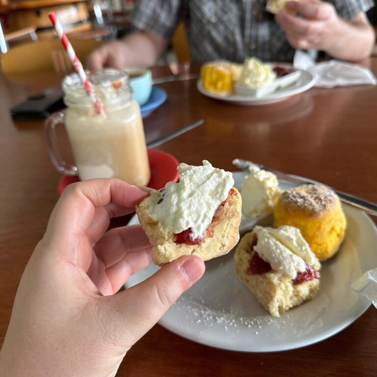 A lovely start to the drive home with scones at Ricardo’s 🍅🍓, followed by a very slow crawl through torrential rain at Newcastle! But we made it. 😅