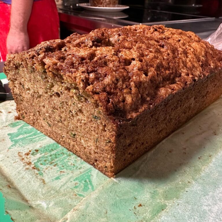 The zucchini bread Rodd baked last night, and my face when I remembered it this morning. ❤️😲