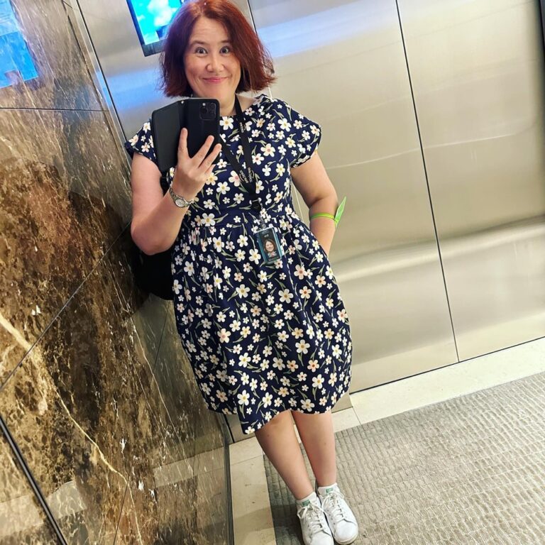 Elevator selfie of the first outing of my @made590 Immy… 👗🌼