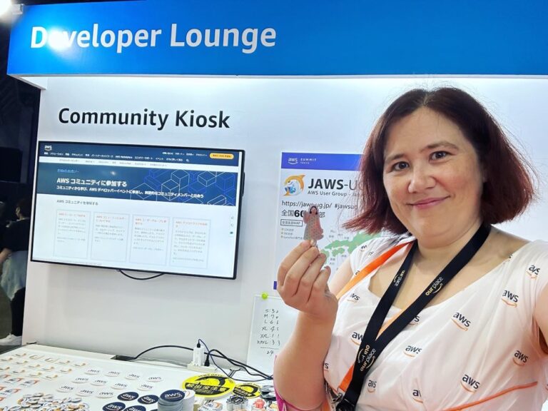 If you want your own #awsdress sticker, you’ll have to come find me at the Developer Lounge Community Kiosk at the #AWSSummitTokyo today! Right under the ExpoA sign. 🇯🇵❤️👗