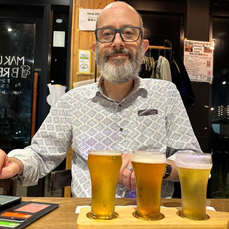 He braved public transportation today and found, like, the last cherry blossom in Tokyo! Now celebrating with craft beers. 🌸🍻