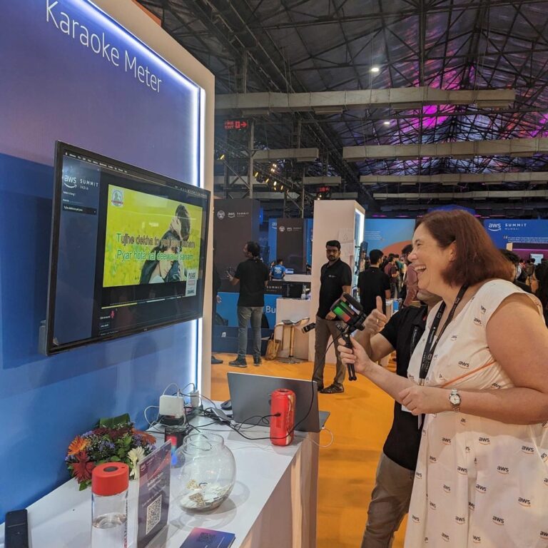 Scenes from the #AWSSummit Mumbai yesterday! I loved getting to catch up with colleagues, meet customers and members of the AWS community, hand out lots of #awsdress stickers, and check out inventive tech demos. Thank you to everyone who participated!!