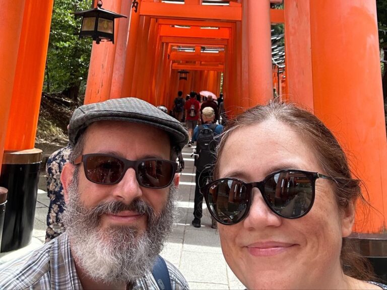 A short but memorable day in Kyoto, the cultural capital of Japan! We visited the Fushimi Inari Taisha shrine and walked through some of the hundreds of beautiful gates. Then we headed to the Imperial Palace to see where the emperor used to live. Lastly we trekked out to the Arashiyama Bamboo Grove, where we hiked through a forest of towering bamboo to a river gorge overlook. Beautiful way to end this trip. Time to go home! ⛩️🦊🎋