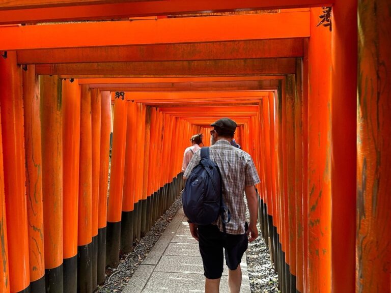 A short but memorable day in Kyoto, the cultural capital of Japan! We visited the Fushimi Inari Taisha shrine and walked through some of the hundreds of beautiful gates. Then we headed to the Imperial Palace to see where the emperor used to live. Lastly we trekked out to the Arashiyama Bamboo Grove, where we hiked through a forest of towering bamboo to a river gorge overlook. Beautiful way to end this trip. Time to go home! ⛩️🦊🎋