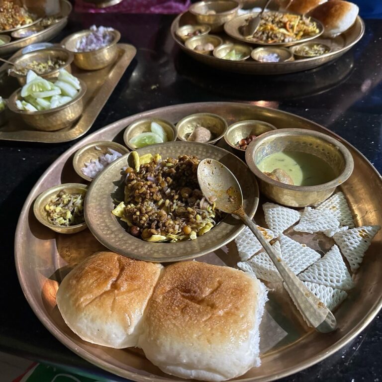 Exploring new foods! Tonight’s post-event dinner was “misal pav,” spicy vegetarian curry eaten with hot buttered bread rolls. It’s a very traditional dish here in the Pune region. For dessert I had kulfi, which is like a dense ice cream. Everything was so good! I’m stuffed.