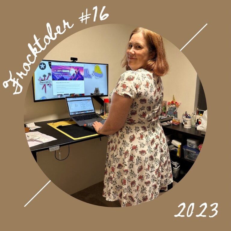 #frocktober day 16: working from home in a flying squirrel dress… We’re over halfway through the month, and I’m at just over $1K - 66% of the way to my goal!  Thanks to everyone who’s donated. 😍👗