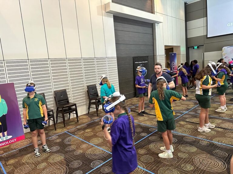 Having an amazing day with 800 young women at #awsgirlstechday! Thanks to our keynote speaker Carly Wishart and panelists Rebecca Burke, Afshan Siddiqui, and AWS Hero Wendy Wong. We’ve got lasers, robots, and VR happening! Amazing work by Amy Jaballah, Inspiring the Future Australia, all the AWS volunteers, and the #awsincommunities team for making this happen! ❤️