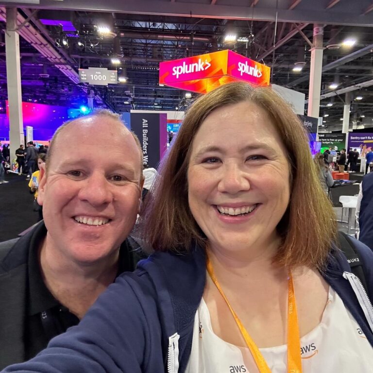 The AWS dresses v1 and v2 made quite a splash this year! For every selfie I took with someone, there were probably 3 more taken by others. Stay tuned for my Community.AWS blog post about the creation process! #awsreinvent #awsdress #awsdressv2 ❤️👗