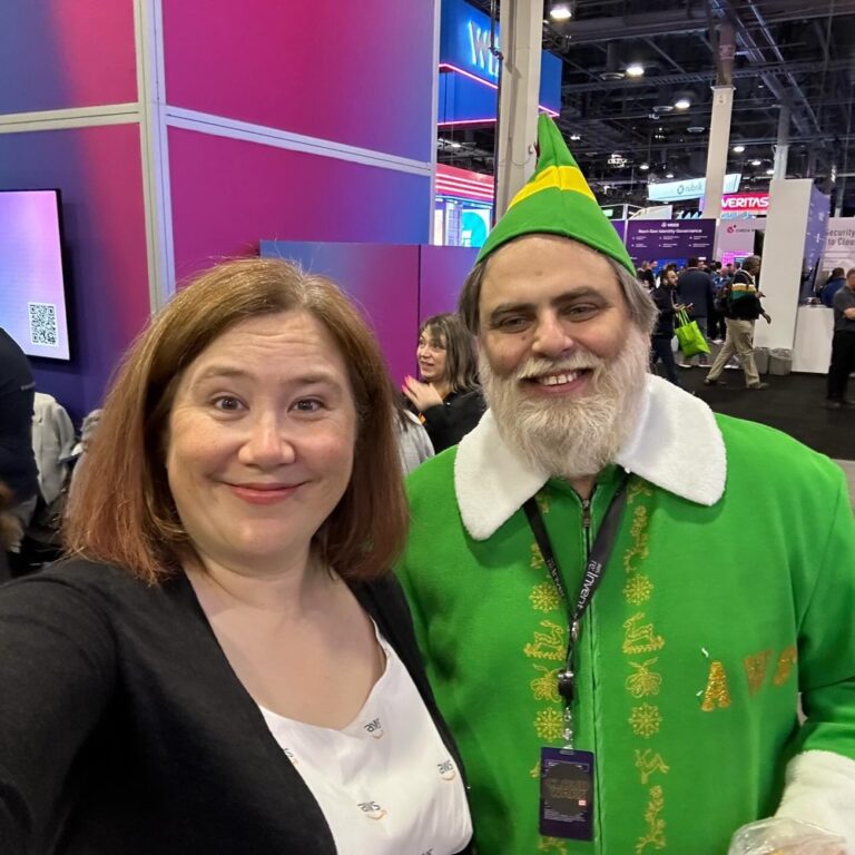 The AWS dresses v1 and v2 made quite a splash this year! For every selfie I took with someone, there were probably 3 more taken by others. Stay tuned for my Community.AWS blog post about the creation process! #awsreinvent #awsdress #awsdressv2 ❤️👗