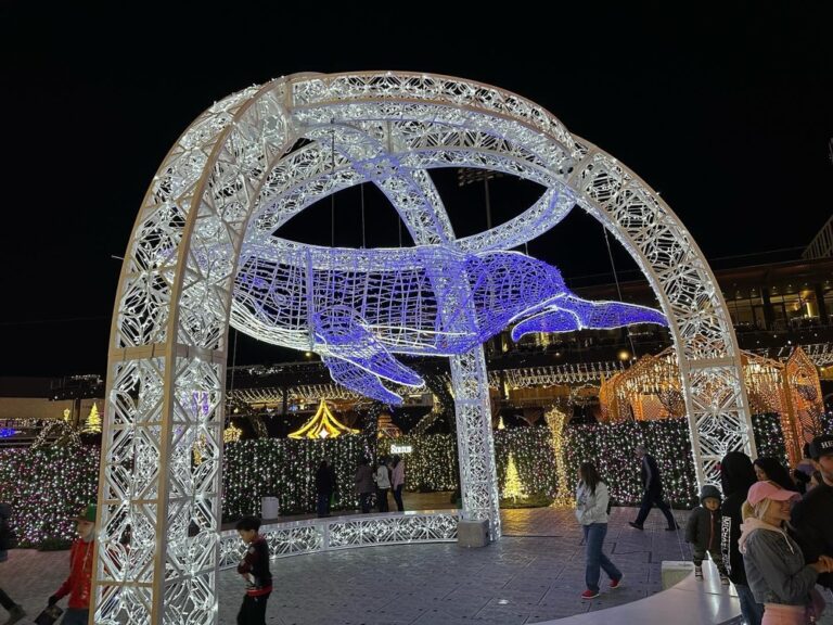 I finished my solo time in Las Vegas with a trip to @enchantlasvegas, a Christmas festival. The lights were pretty, but the playlist - Judy’s “Have Yourself a Merry Little Christmas” followed by the Peanuts Christmas song - had me literally crying at one point. I’m ready to go home. (A chilli dog helped.)