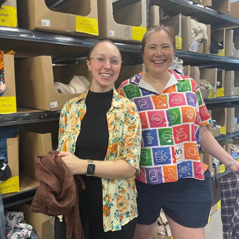 Did you know the fashion industry is the second biggest polluter on the planet? As someone who cares about the environment - but also loves to buy and make clothes - this bothers me. So today I joined with many of my @amazonaustralia and @awscloudanz colleagues to volunteer at @thread_together, who take donations of new, unsold clothing from retailers that would otherwise go to landfill, and instead give it to people who need it. We assembled boxes; we unpacked pallets of stock; and we filled orders for delivery. I helped pick clothes for women and kids at a shelter, a single mom with babies, and an older couple. We also got to hear how Thread Together partner with other organisations, like the amazing Rachael Natoli at the @lokahifoundation (who support victims of domestic violence in Sydney). I felt really inspired by what these folks are doing, and I will definitely be donating and volunteering again in the future. Thanks to Amazon and my colleagues who pitched in today! ❤️