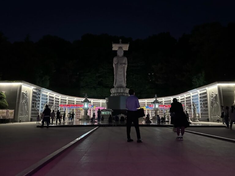 Tomorrow is a Korean public holiday - Buddha’s birthday - so the Bongeunsa temple has a special lantern festival. We went over to check it out at night. It’s so beautiful! For a donation, you can make a wish for your family that is hung from one of the lanterns.