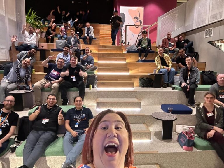 What an amazing day! Thank you to everyone who came along to my Super Session at the @awscloudanz Summit today. My co-speakers Stephen and Adrian did a FANTASTIC job! Other highlights: getting to sit in the @unsw solar car; posing for my long-awaited photo with @xelfer; seeing the packed Community lightning talks; and hosting a gathering of the AWS Heroes, Community Builders, and User Group Leaders. ❤️