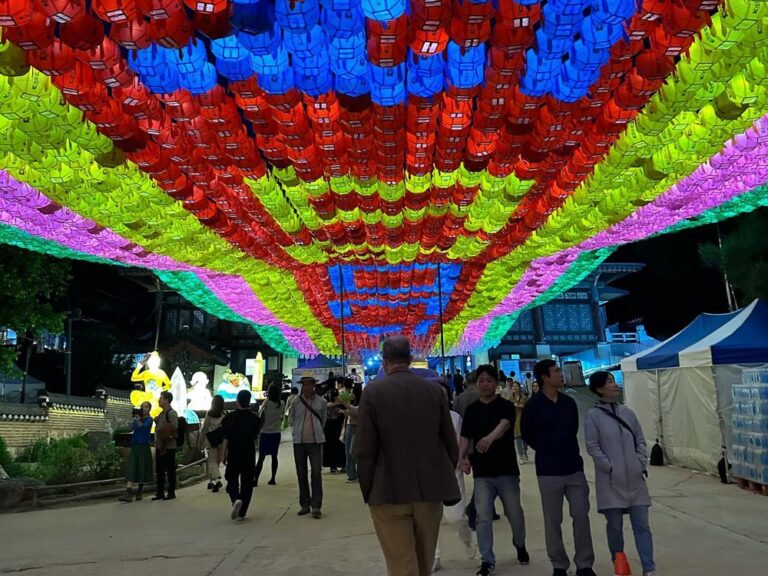 Tomorrow is a Korean public holiday - Buddha’s birthday - so the Bongeunsa temple has a special lantern festival. We went over to check it out at night. It’s so beautiful! For a donation, you can make a wish for your family that is hung from one of the lanterns.