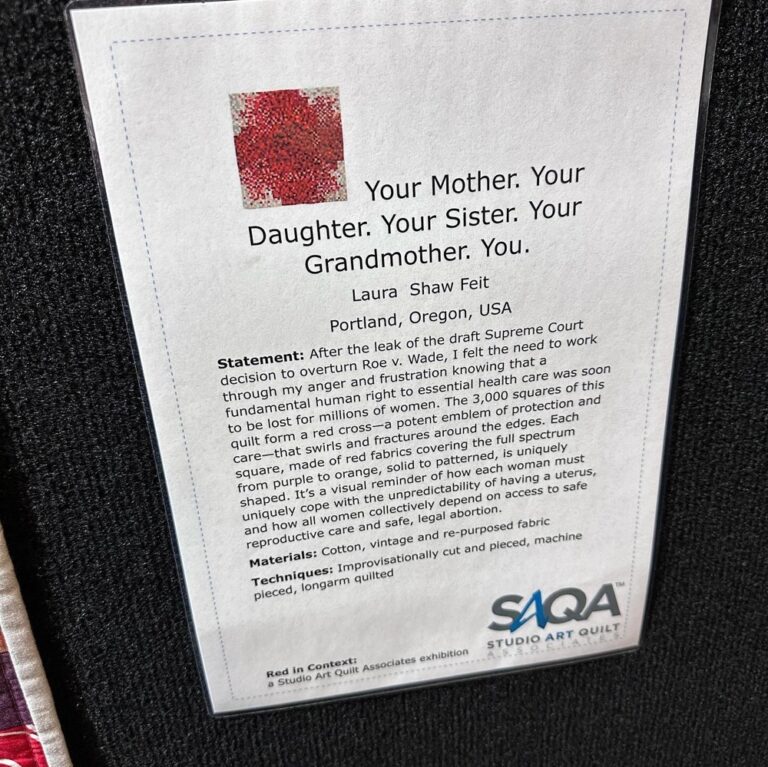 I went to the Craft and Quilt Fair looking for inspiration, and I found myself drawn to works filled with women’s grief and rage. Amazing stuff. 😡❤️🧵🪡