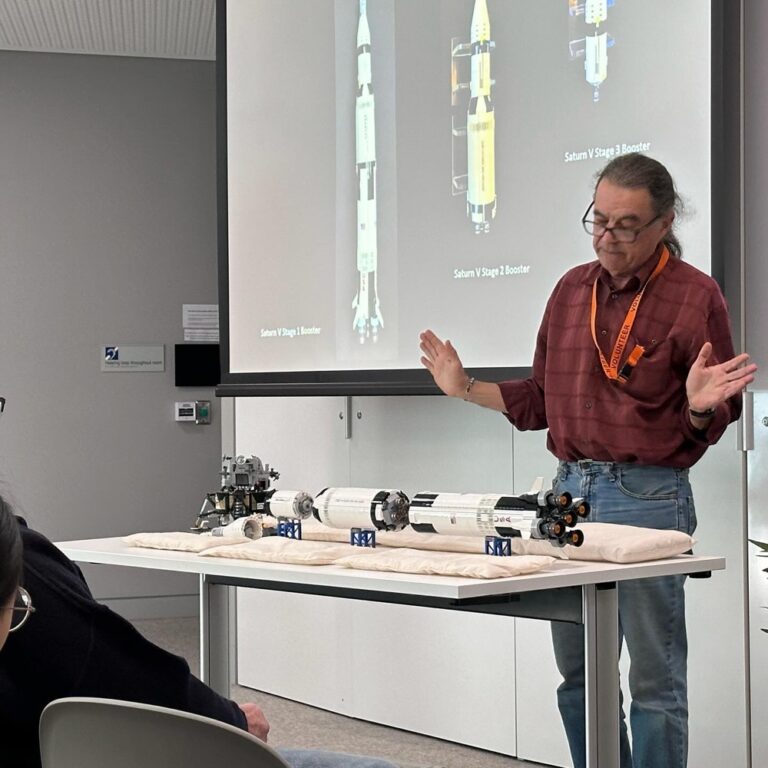 A few months back Rodd said to me: “I booked us in for an afternoon lecture at the library on outer space… because you’ll be retired and so that’s our life now.” 🧑‍🚀❤️ Thanks to the @cityofsydney Library and the @powerhousemuseum volunteers for the excellent session! We heard about Australian women astronomers, moon rocks, and learned all about the Saturn V rocket (with the help of a Lego model). #moonday 🚀🌔