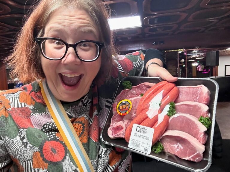 Guess who just won a prize in her first ever meat raffle!  #thisguy 🏆🥩😜