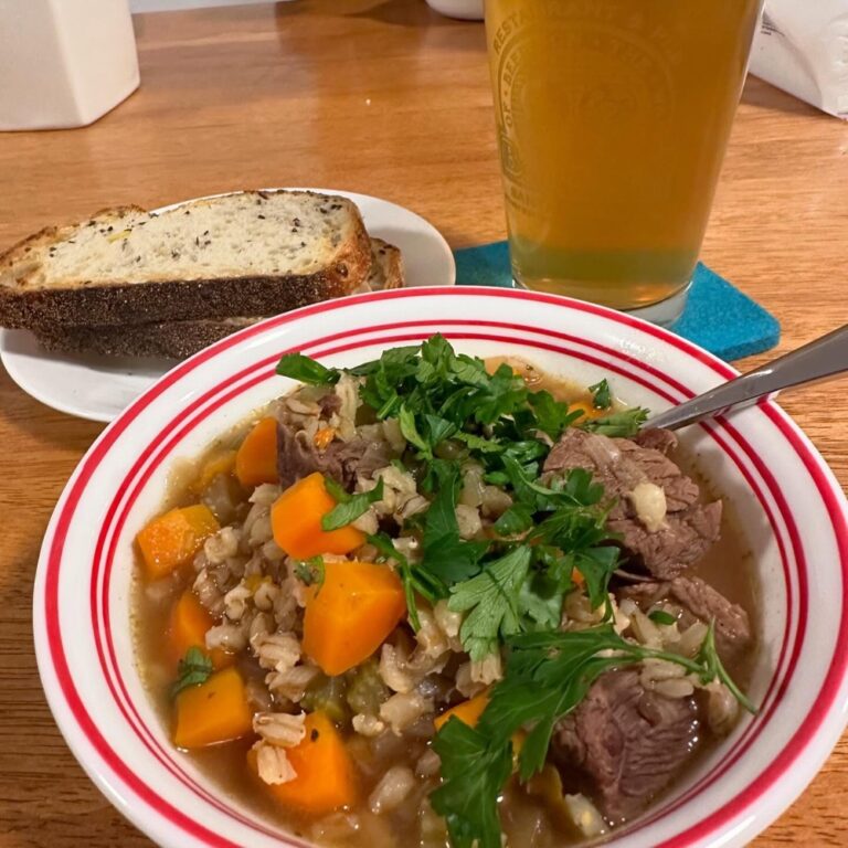 Hearty Beef and Barley Soup, made by me!