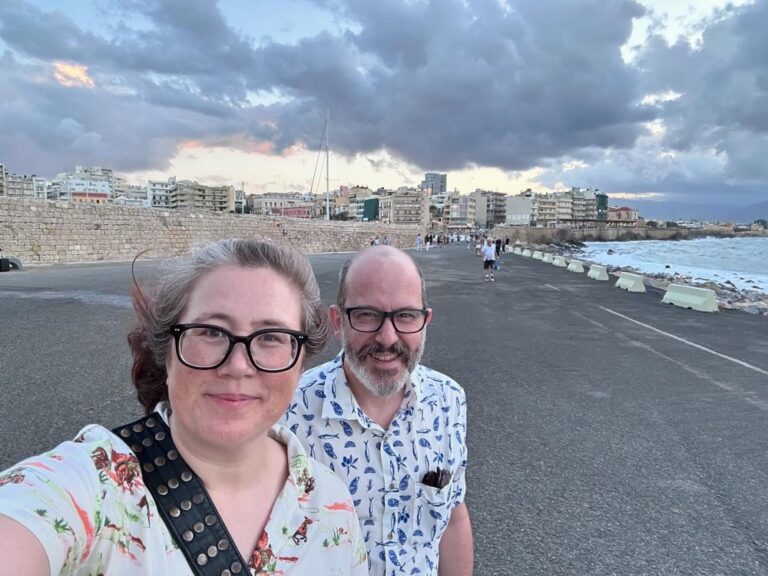 A sunset walk on the breakwater of Heraklion… 🌅 🌊