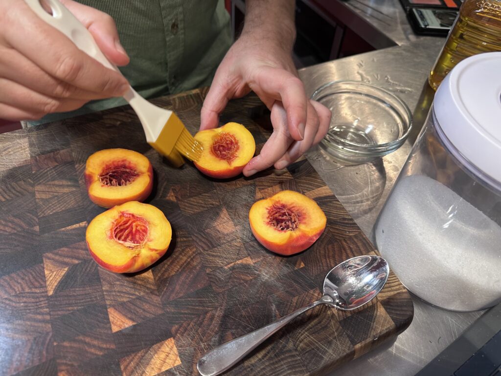 Prepping peaches