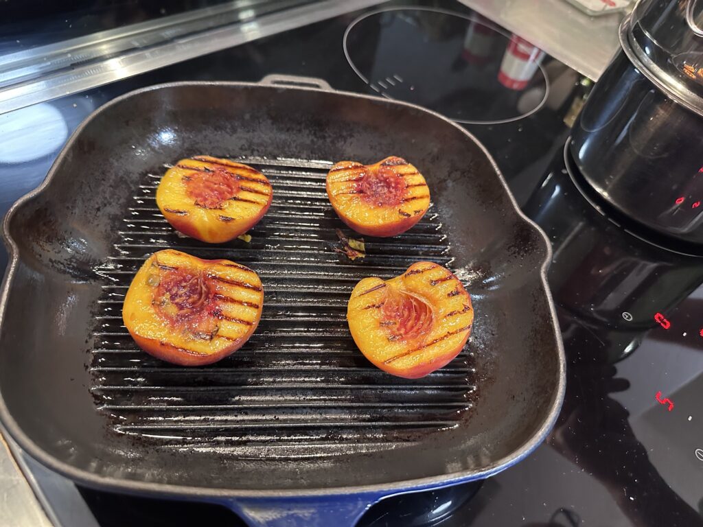 Grilling peaches