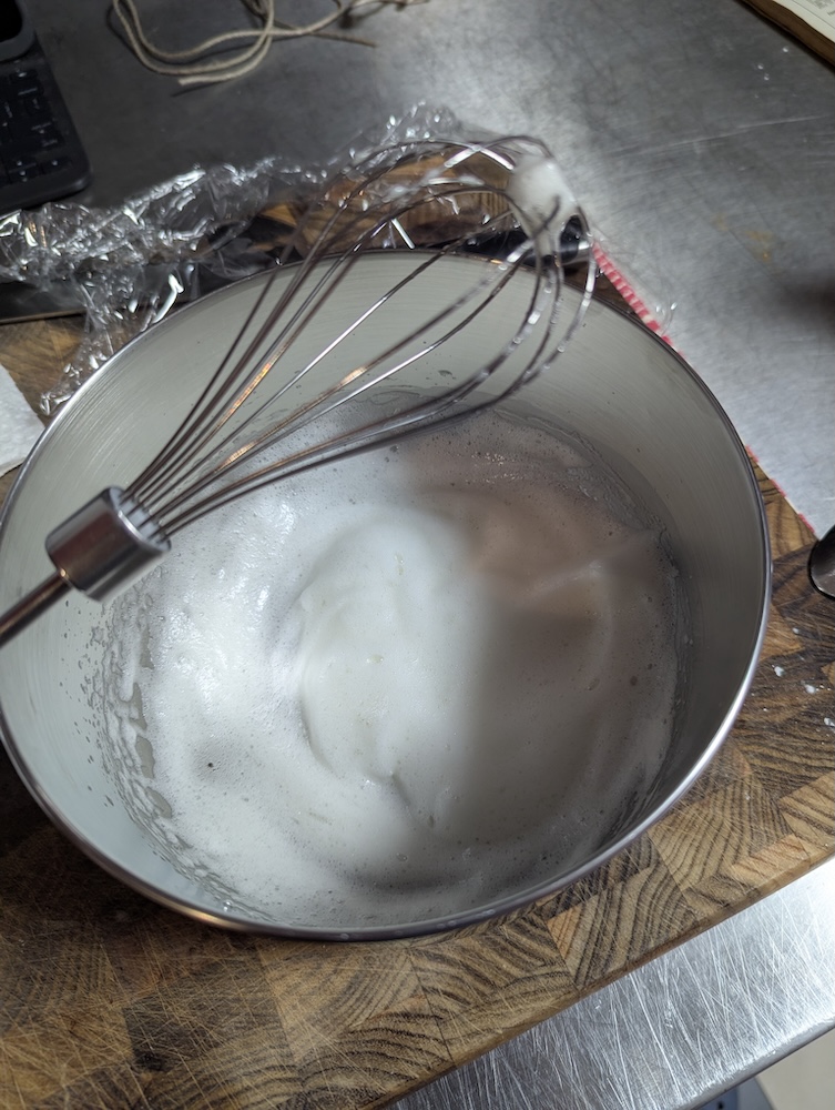 Whisking egg whites