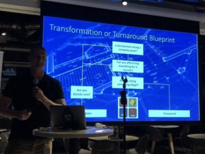 A useful (and slight cheeky) decision tree from @paulkeen - Should you aim for transformation or turnaround? #sydtechleaders https://t.co/r9Da9izamM