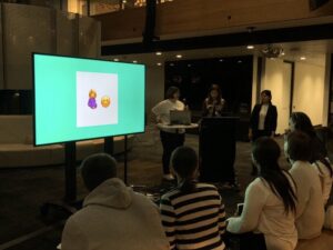 Next team begins with a demo of a voice assistant to track feedings for new mothers - Mother Hen! Great idea and use of zero UI. 🐔 #shehacks2018 https://t.co/pVcsMA7TVK