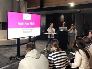 Smart Food Shelf - upload a photo of your fridge contents, and a machine learning algorithm identifies what you’ve got and can make! #shehacks2018 https://t.co/T1Wyi0rTH9