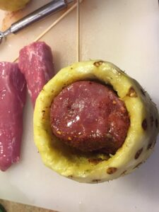 Step 3: stuff tenderloin in pineapple. https://t.co/6T0vRL56qS